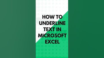 How to Underline Text in #microsoftexcel