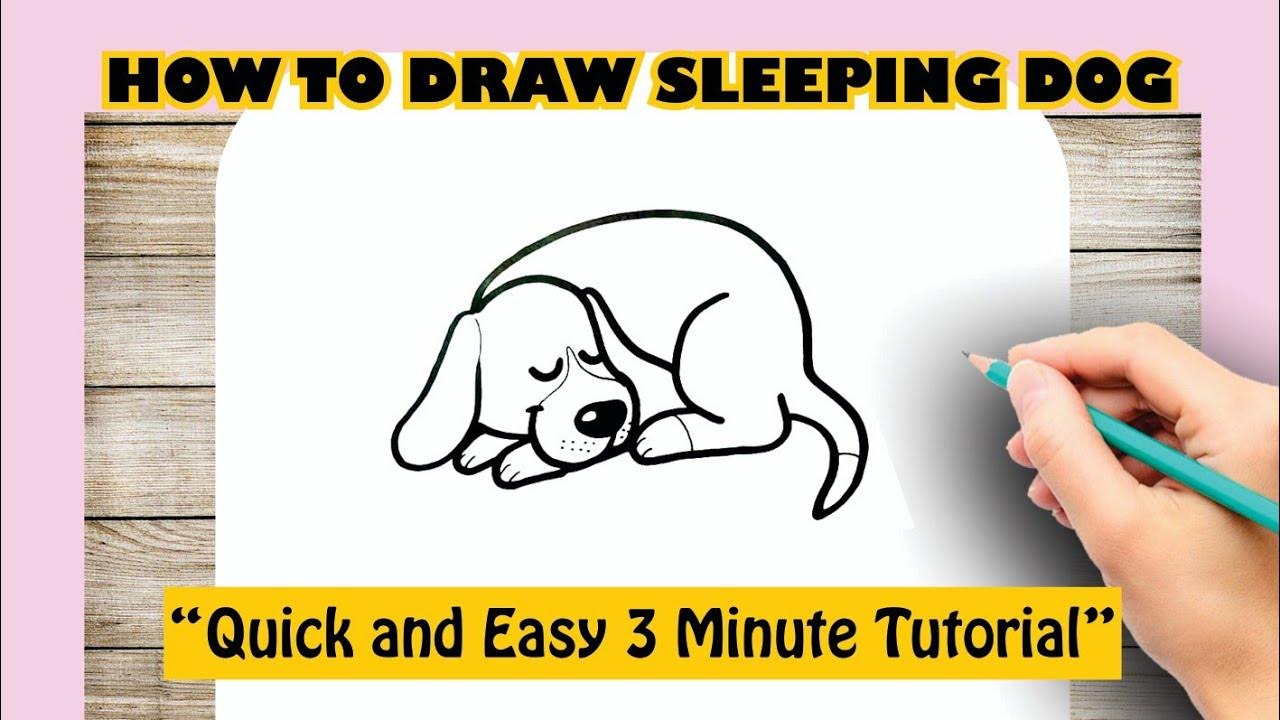 How to draw SLEEPING DOG - YouTube