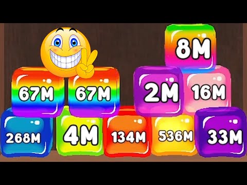 Merge Cube 2048 3D - ASMR Gameplay (Cubes Math, Level Up NumberBlocks Jelly Balls) Part 048