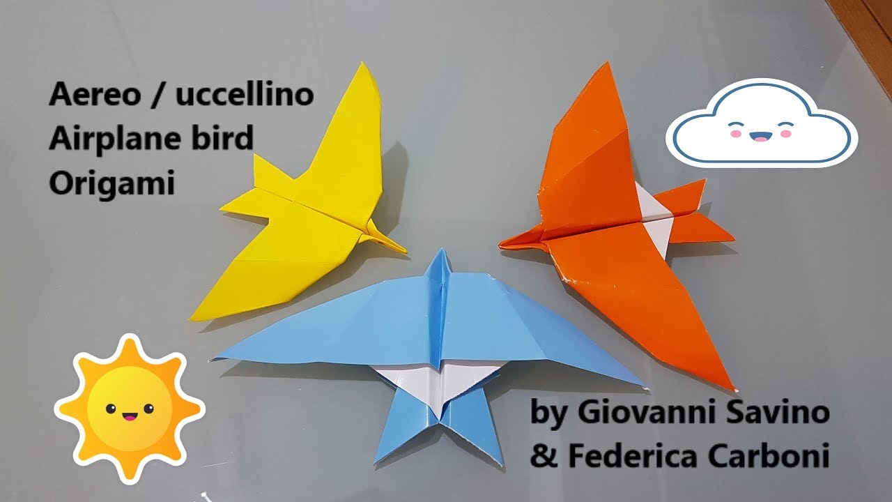 Aereo a forma di uccello Bird airplane Origami YouTube