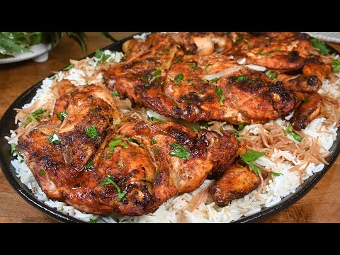 دجاج مشوي على الفحم بألذ تتبيلة طعمها عالمي       