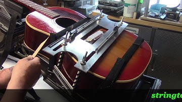 1967 J-45 Calibration Locating and slotting the bridge for perfect tuning@StringTechWorkstations