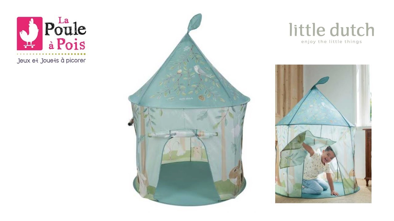 Little Dutch Fresh Greens Pop-Up Tienda De Playa 122x110x122 Cm – Práctica Carpa Con Protección UV, Incluye Clavijas Y Bolsa De Almacenamiento Fácil Montaje Y Plegado
