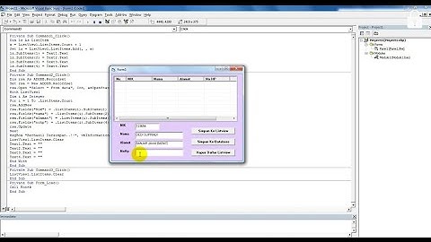 Save data listview to database access in vb6