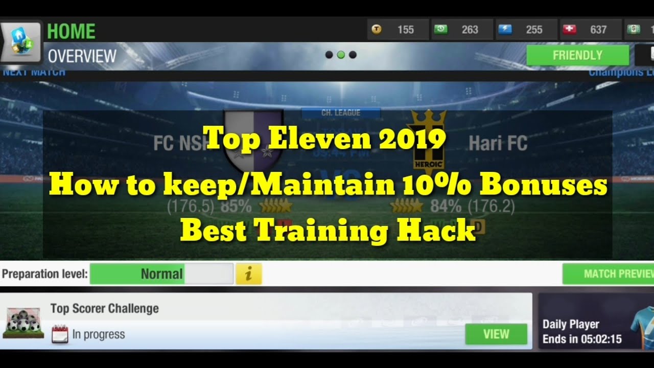 slutningen kreativ utilgivelig Top Eleven 2019 | How to keep 10% Bonuses | Best Training Method | With  Proof | - YouTube