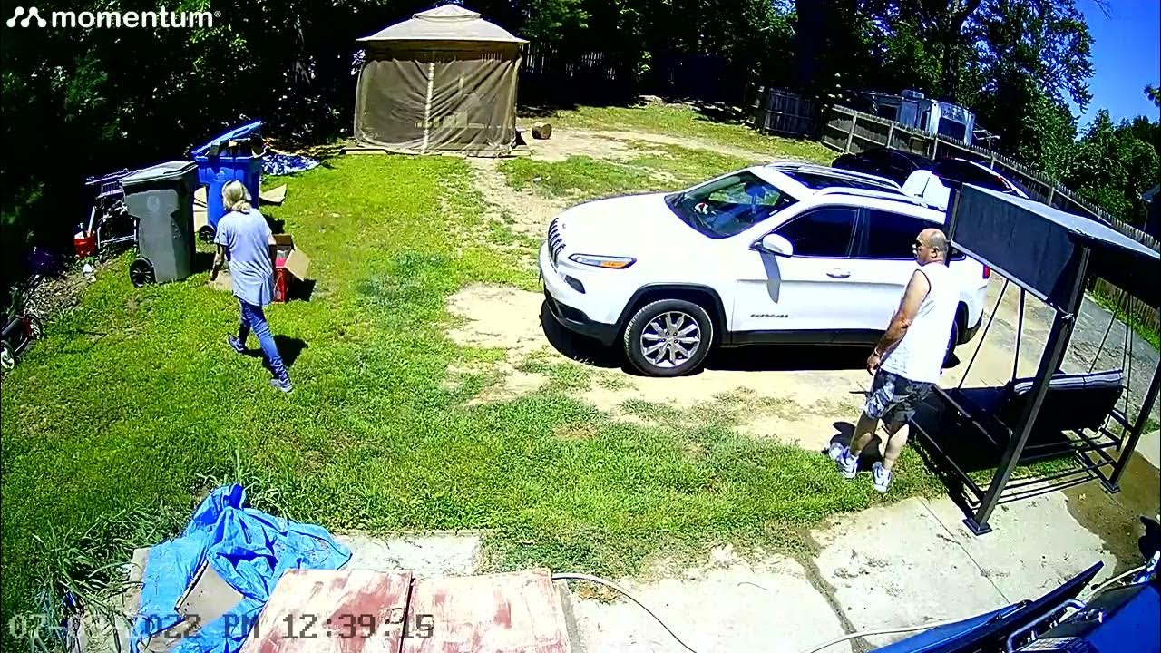 Mom in Hurry to Get Trash Can Falls into it ViralHog YouTube