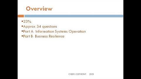 CISA: DOMAIN 4 PART 1 INFORMATION SYSTEMS OPERATIONS AND BUSINESS RESILIENCE