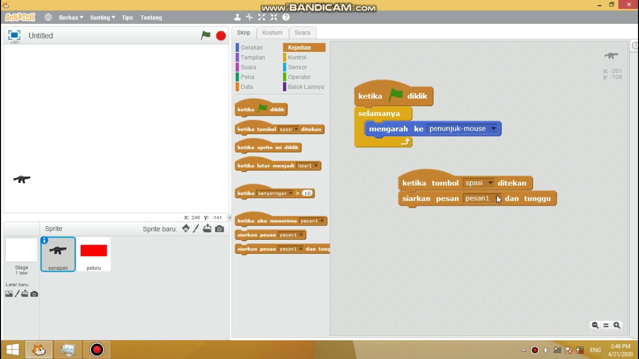 cara membuat efek menembak di scratch - YouTube