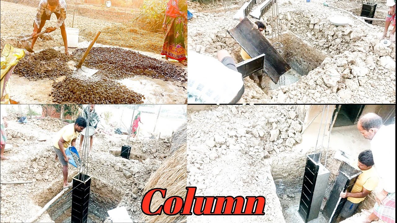 Column Installing Work underground column installing // Sukan civil worker ๐ฎ๐ณ// - YouTube