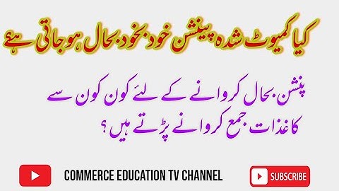 Restoration of Commuted Portion of Pension - IV / Double Pension /پنشن بحالی (Lecture 16)