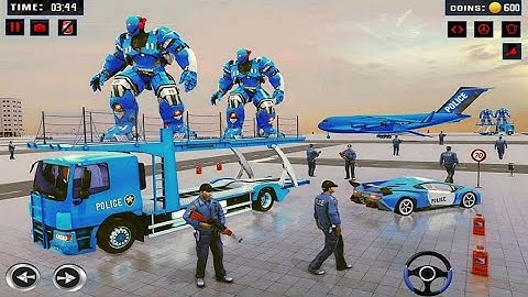 US Police Car Robot Transport: Robot Mode Transportation - Android Gameplay