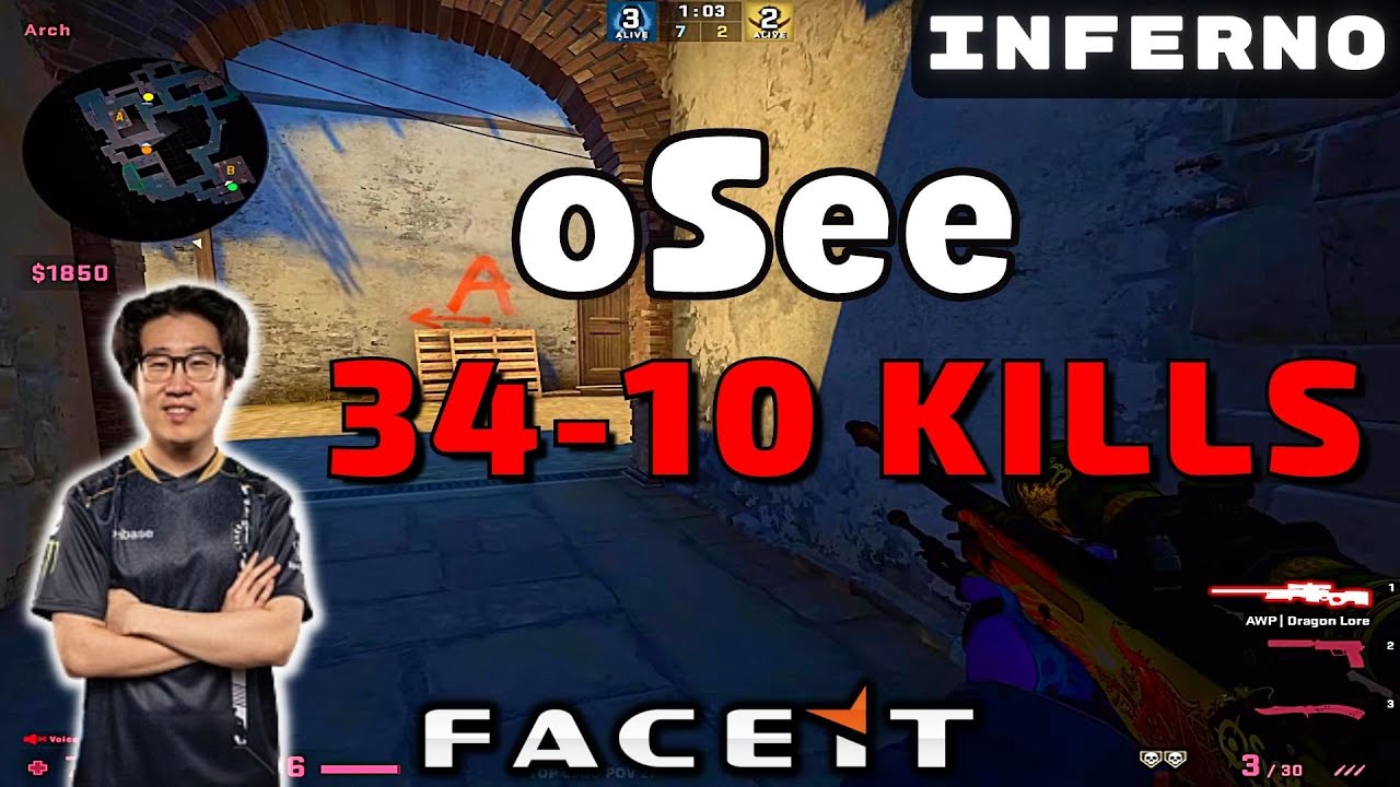 CSGO POV oSee (34-10) Inferno 𝙒𝙞𝙣 (16-5) / Faceit 26.11.2022 - YouTube