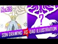 SON DRAWING VS DAD ILLUSTRATION - Horned Spirit of the Lake No.69