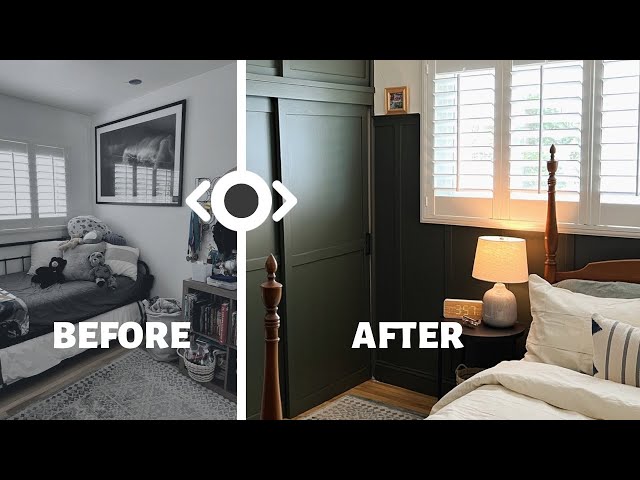 Before and after children's bedroom transformation from young child's room to teen bedroom through TFP Furniture Exchange Mauritius