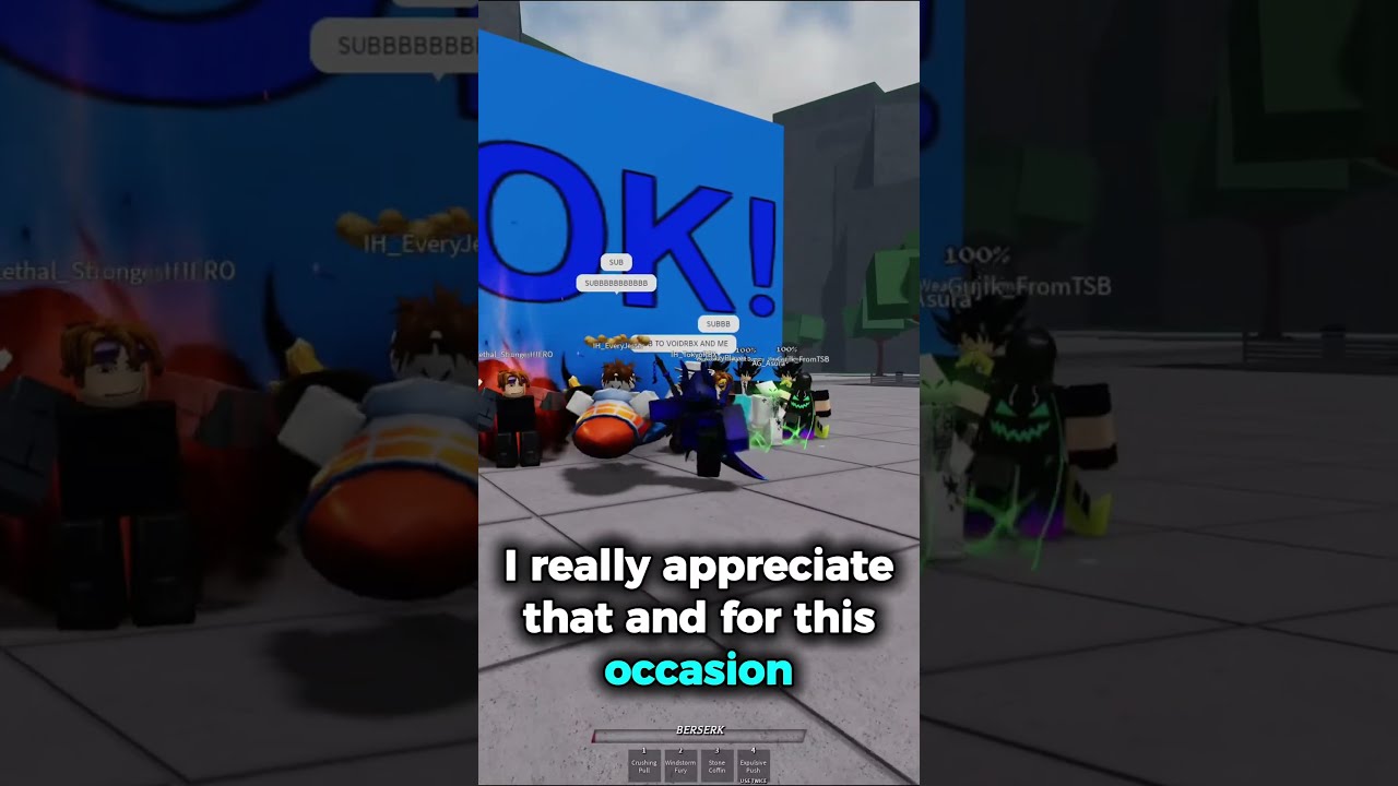 TYSM FOR 100K SUBS The Strongest Battlegrounds