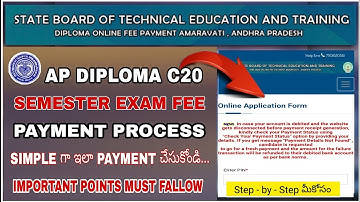 AP DIPLOMA C20 ONLINE FEE PAYMENT PROCESS STEP BY STEP | IMPORTANT POINTS