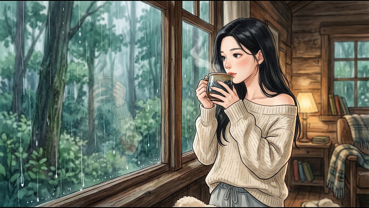 A Rainy Day in a Cozy Forest Cabin 🌧️ | Slow Living & Rain Sounds ...
