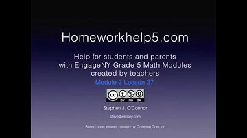 Grade 5 EngageNY Eureka Math Module 2 Lesson 27