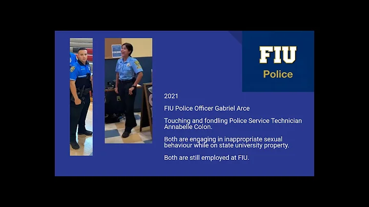 FIU Police Officer Gabriel Arce inappropriately touching Police Service Technician Annabelle Colon