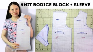 How to draft a simple knit bodice block with sleeve. Stepbystep drafting tutorial