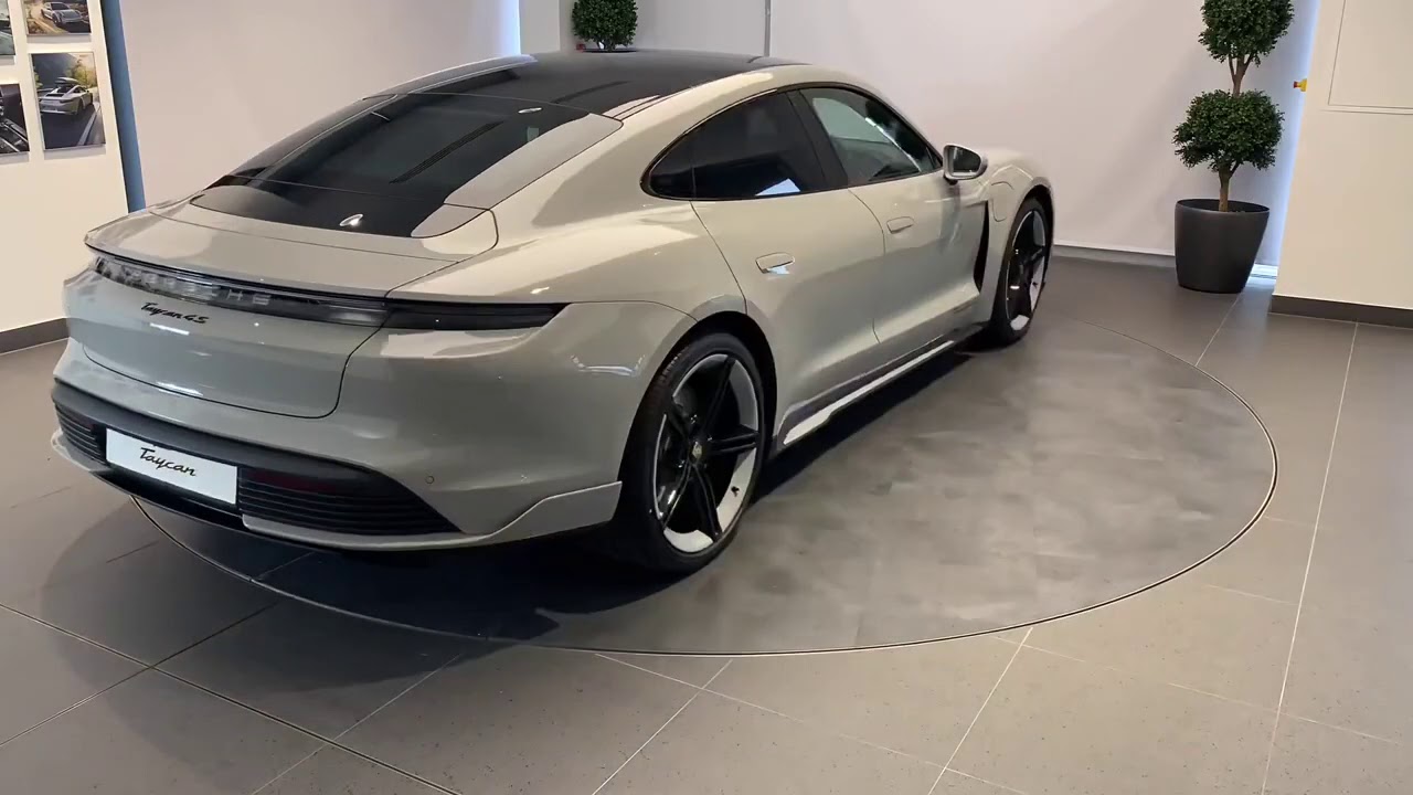 Electric Porsche Taycan in crayon. Porsche (2021 A car from future