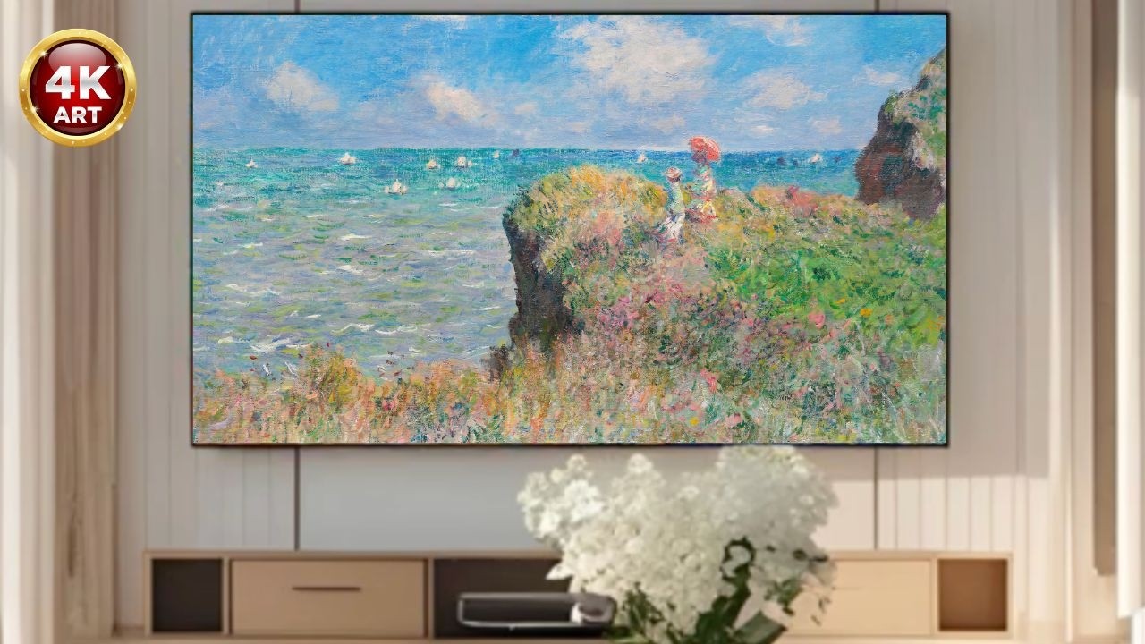 Claude Monet - The Cliff Walk at Pourville - 2 Hour Art Silent Screensaver for your TV