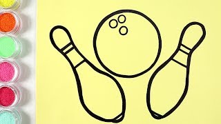 Bowling Coloring And Drawing For Kids, Toddlers Learn Colors Sweet Plays Art