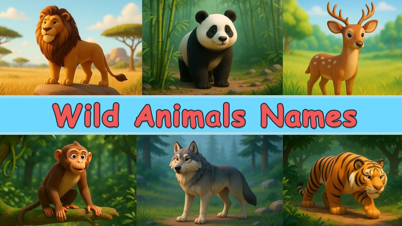 Learn Wild Animals Names with Pictures | Kids Learning | Junior Learning Verse