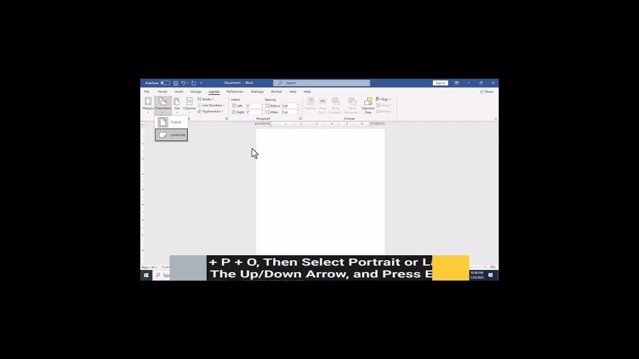 How To Change Orientation of a Single Page in Word shorts 