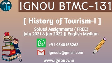 IGNOU BTMC-131 Solved Assignment July 2021 & Jan 2022 [FREE] || IGNOU BAVTM || IGNOU TV || IGNOU ||
