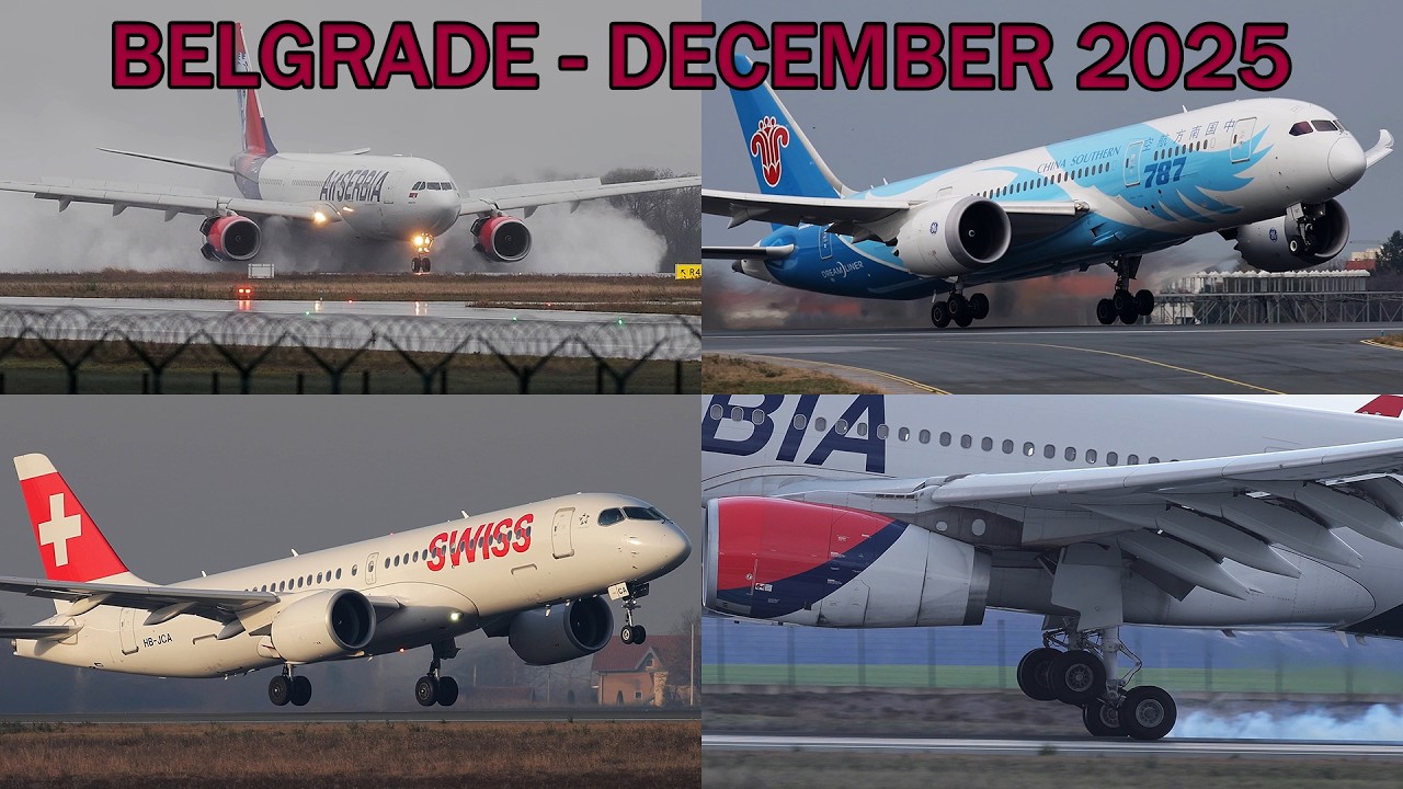 Plane spotting, Belgrade, December 2025, part 3/3 (4K)