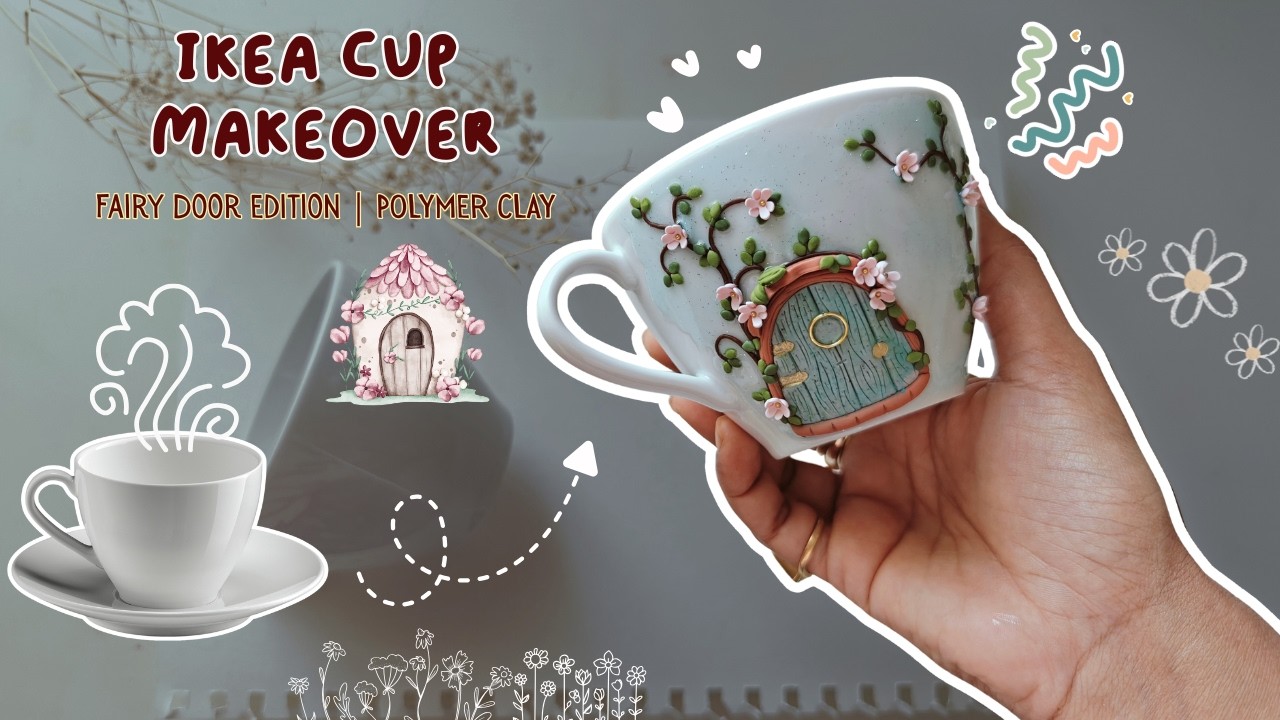 Polymer Clay Coffee Mug Decoration | Fairy Door | Secret Garden Door | Step by Step Process