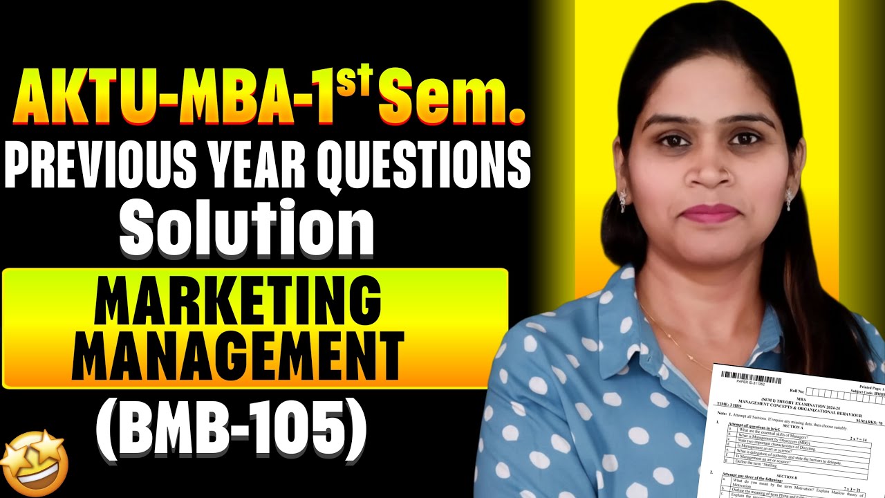 AKTU | MBA 1st Sem | Marketing Management | Previous Year Questions ...
