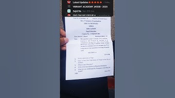 B.A Semester 5th Major Education 4 yoga education question paper jammu university #exam #ytshorts