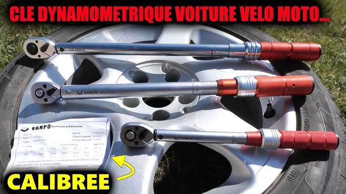 VANPO 1/2 Clé Dynamométrique, Torsion 20-220 Nm, Précision ± 3% Cliquet, 8  Pièces Kit D'entretien pour Autos Camion Motos avec 2 Extensions de 7,5 cm  et 12,5 cm, 5 Douilles : : Bricolage