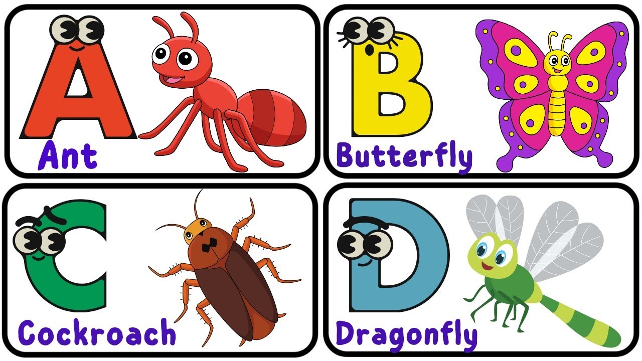 ABC Insects Song For Kids 🐜 🦋🐞 Fun ABC With Insects And Bugs | Insects ...