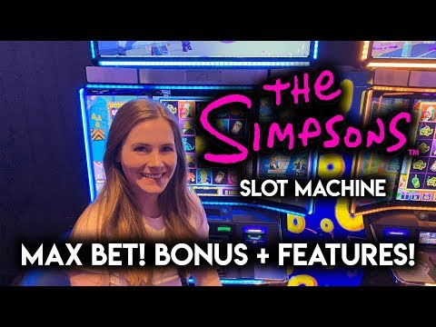The Simpsons Slot Machine! Highroller Max Bet Vs Normal Max Bet! Bonus + Features!!