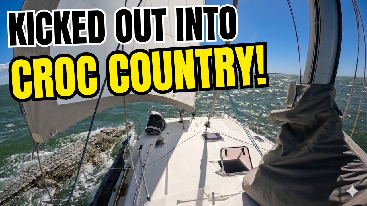 ⁣A Dingy, A Chicken and A Croc Infested River