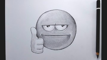 Hoe teken je een Troll Face Blue Emoji met een duim omhoog || Eenvoudige stap-voor-stap tekening