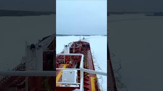 Entering Frozen Port of Sweden SE Ship Navigation 🧭 Through Ice 😳 #shorts