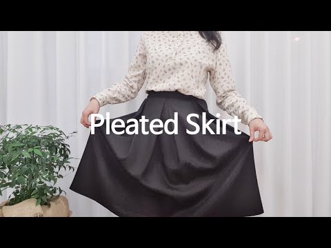 [Sewing Vlog] 간단하게 주름치마 ::  Handmade Pleated Skirt (Eng sub)