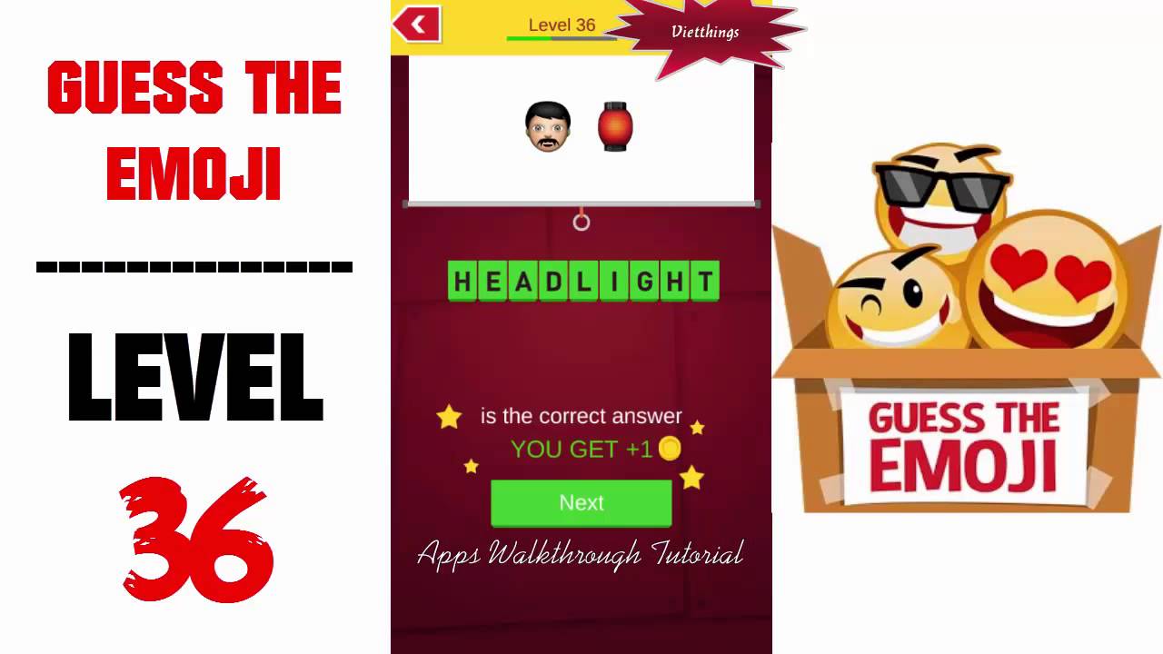 Guess The Emoji Level 36 - All Answers - Walkthrough ( By GMonks Entertainment )