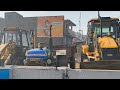 Jcb3dx Backhoe Machine in Swaraj New Eicher Tractor Over Loading Mud Trolley Gadi |Video jcb