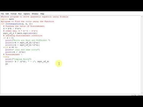 Python program to solve quadratic equation using formula