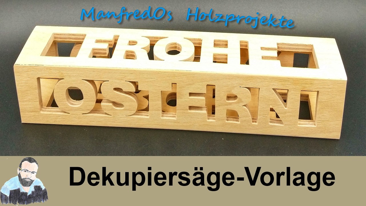 Dekupiersäge-Projekt Frohe Ostern Säule | kostenlose Vorlage | Stapelschnitt