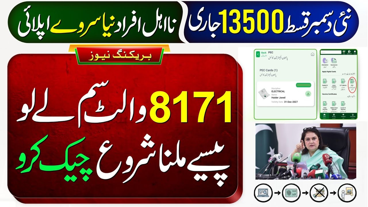 13500 Milna Shuru | 8171 New Update 2025 | BISP Wallet SIM Lene Ka Tarika | Dynamic Survey