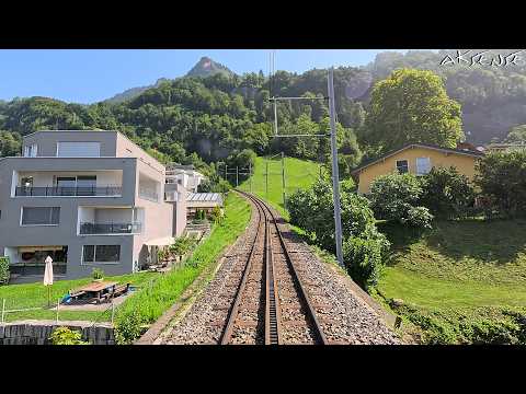 Train Cab ride - NEW Electric Cogwheel Vitznau to Rigi Kulm Switzerland | Driver view | 4K HDR