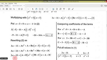 Denominator with non repeated irreducible quadratic factor//First year//M.Adnan Anwar