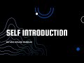 Self introduction