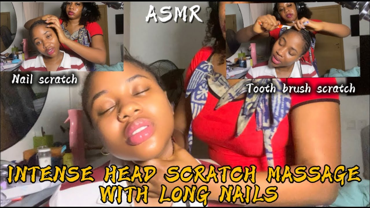INTENSE HEAD SCRATCH MASSAGE WITH LONG NAILS
